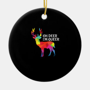 Oh hert queer grappige woordspeling LGBT trots ont Keramisch Ornament