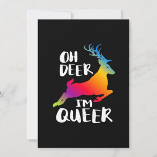Oh Hert Queer Pride Minimal Kunst Plat Vakantiekaa Feestdagenkaart