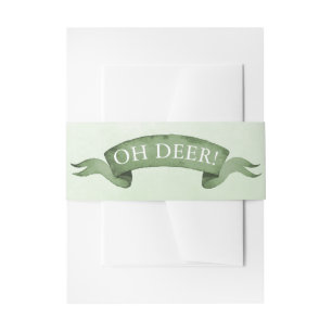 "Oh hert!" Soft Forest Green Deer Uitnodigingen Wikkel