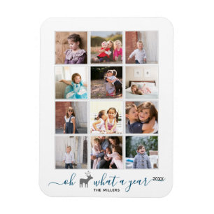 Oh hert wat een jaar in review fotocollage blauw magneet