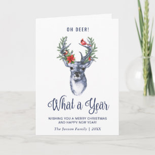 Oh hert wat een jaar prettig kerstfeest vakantie kaart