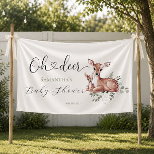 Oh hert watercolor bloemige baby shower spandoek