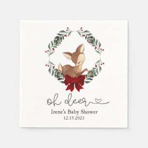 Oh Hert Wintergroen Baby Shower Servet