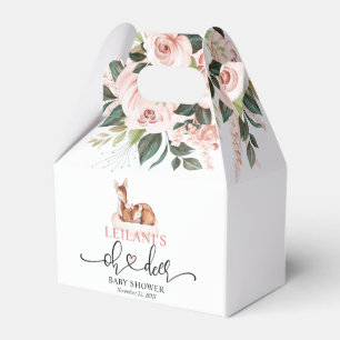 Oh herten Baby shower roze bloemen Bedankdoosjes