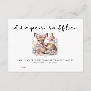 Oh herten blozen roze meisje baby shower behuizing informatiekaartje