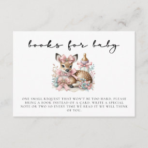 Oh herten blozen roze meisje baby shower behuizing informatiekaartje