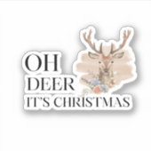 Oh herten, het is Kerstmis Sticker (Voorkant)