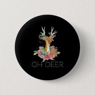 Oh Herten Mooie Kleurrijke Herten Minimalistisch O Ronde Button 5,7 Cm