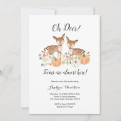 Oh Hertentweelingen Pompoen Baby Shower Uitnodigin Kaart (Voorkant)