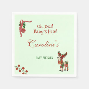 Oh, hertje! De baby is er! – Kerst babyborrel Servet