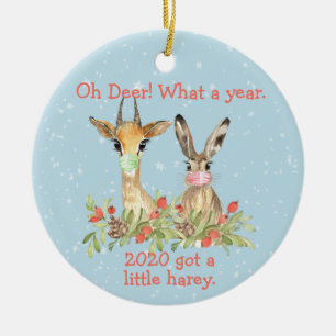 Oh hertog Wat een jaar Kerst Pandemie 2020 Keramisch Ornament
