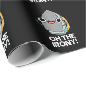 Oh, het Irony Funny Iron Pun Dark BG Cadeaupapier (Rol Hoek)