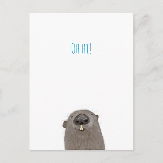 'Oh hi' grondhog briefkaart (Voorkant)