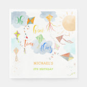 Oh hoe de tijd vliegt waterverf vlieger verjaardag servet (Voorkant)