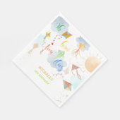 Oh hoe de tijd vliegt waterverf vlieger verjaardag servet (Hoek)