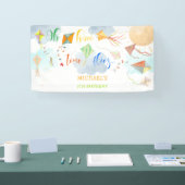 Oh hoe de tijd vliegt waterverf vlieger verjaardag spandoek (Beurs)