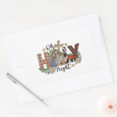 Oh Holy Night Christmas Design Rechthoekige Sticker (Envelop)