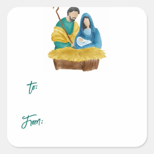 Oh Holy Night Christmas Gift Label Sticker (Voorkant)