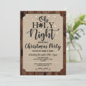 Oh Holy Night Christmas Party Feestdagen Carols Kaart (Staand voorkant)