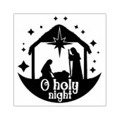 Oh Holy Night Christmas Square Wood Rubberstempel (Afrduk)