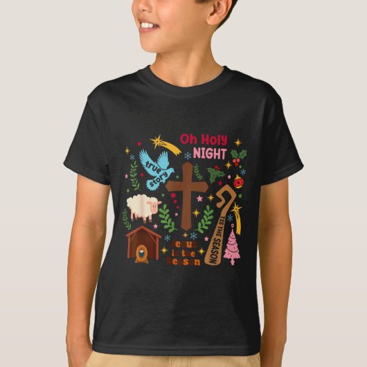 Oh Holy Night Jesus Is The Reason Christian Christ T-shirt (Voorkant)