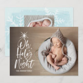 Oh Holy Night | Vakantie Geboorteaankondiging Foto Feestdagenkaart (Voorkant / Achterkant)