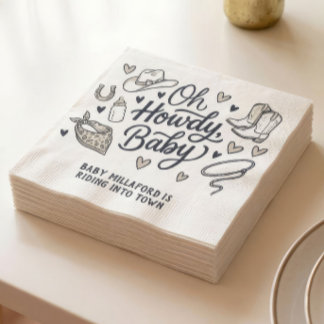Oh Howdy Baby Cowboy Baby Shower Servetten | Weste