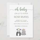 OH INVITATION BÉBÉ AVEC DES ANIMAUX BÉBÉS AVEC UNE (Devant)