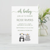 OH INVITATION BÉBÉ AVEC DES ANIMAUX BÉBÉS AVEC UNE (Debout devant)