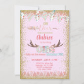 Oh, invitation d'anniversaire de fille de cerf, pe (Devant)