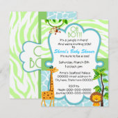 oh invitation de baby shower de poster de animal (Devant / Derrière)