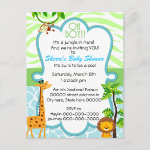 oh invitation de baby shower de poster de animal