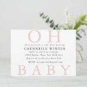 Oh invitation de baby shower du bébé | (Debout devant)