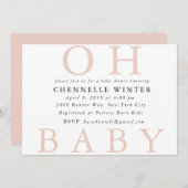 Oh invitation de baby shower du bébé | (Devant / Derrière)