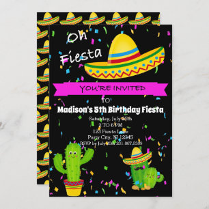 Oh invitation de fête d'anniversaire de filles de