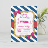 Oh invitation de marine de rose de baby shower de (Debout devant)