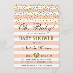 Oh invitation de neutre de baby shower d'or de
