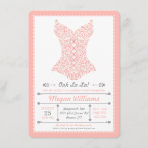 Oh ! invitation de partie de lingerie de rose de
