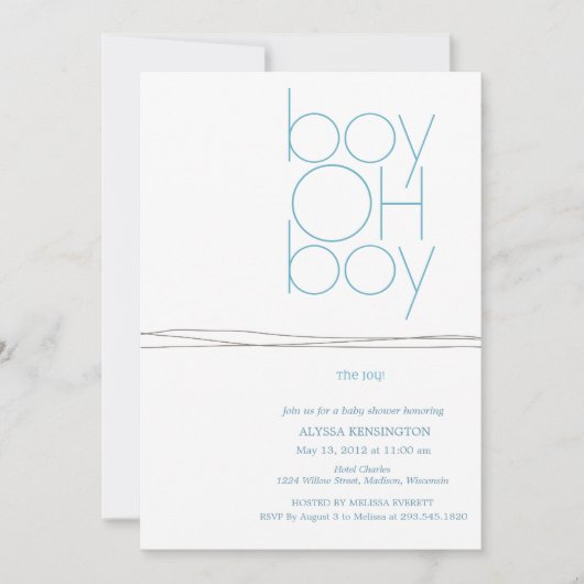 Oh invitation faite sur commande de baby shower (Devant)