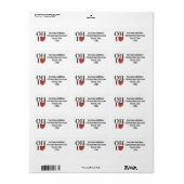 OH IO Typografisch Ohio  Rood Buckeye Nut Etiket (Full Sheet)