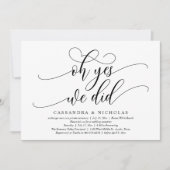 Oh ja, dat deden we, moderne romantische huwelijks kaart (Voorkant)