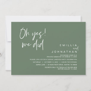 Oh ja, dat deden we, Wedding Elopement Dinner Part Kaart