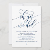 Oh ja, dat deden we, Wedding Elopement Dinner Part Kaart (Voorkant)