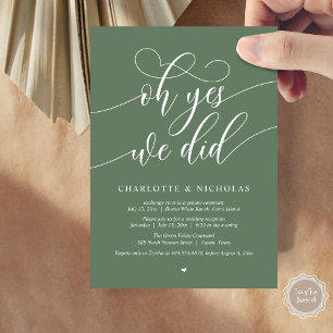 Oh ja, dat deden we, Wedding Elopement Dinner Part Kaart
