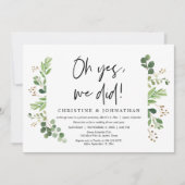 Oh ja, dat deden we, Wedding Elopement party Kaart (Voorkant)