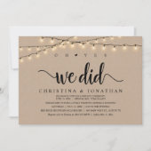 Oh ja, dat hebben we gedaan, rustieke bruiloft din kaart (Voorkant)