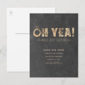 Oh ja, de dingen zijn pas echt geworden | Grappig  Aankondigingskaart (Voorkant / Achterkant)