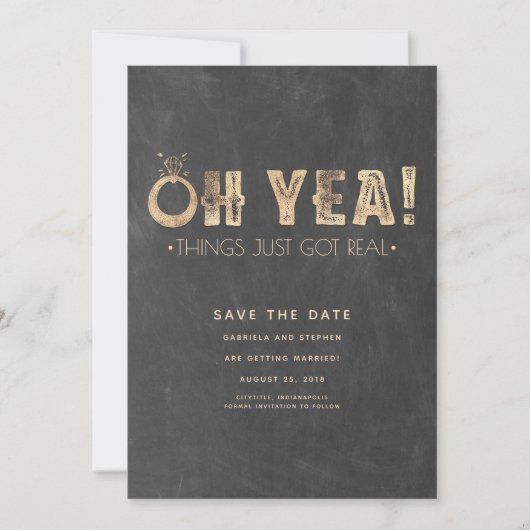 Oh ja, de dingen zijn pas echt geworden | Grappig  Save The Date (Voorkant)