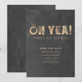 Oh ja, de dingen zijn pas echt geworden | Grappig  Save The Date (Voorkant / Achterkant)