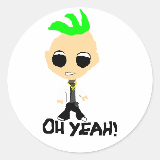 Oh-ja! Ronde Sticker (Voorkant)
